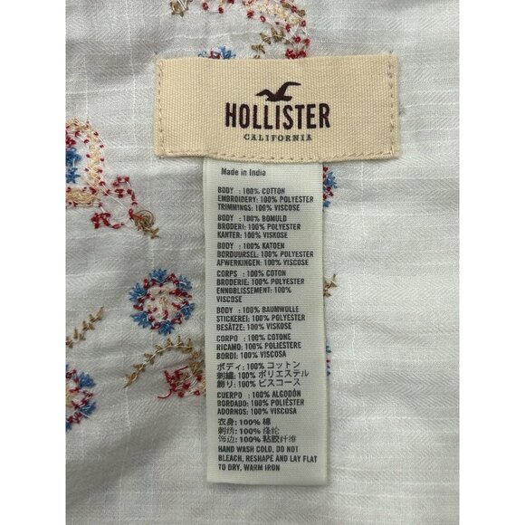 Hollister Embroidered Square Scarf With Tassels Paisley Floral Wrap Boho Cotton - Picture 4 of 8